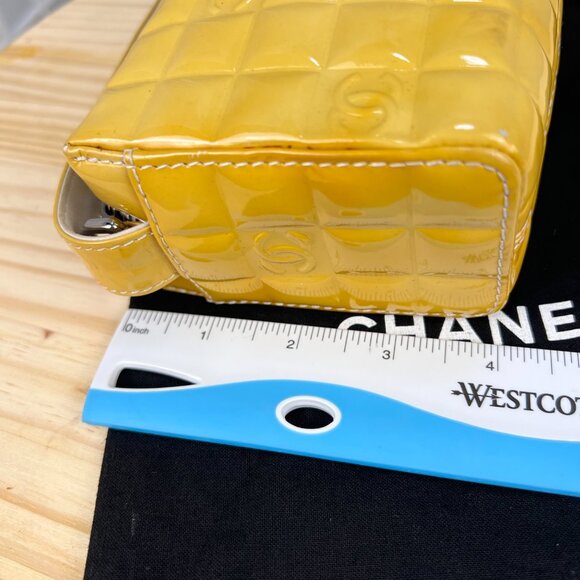 Chanel Pre-owned Patent Leather Mini Bag In Yellow with dust bag Made in France - Picture 6 of 16